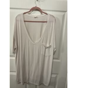 Kyte Living Relaxed Fit Bamboo White Pocket Tee, XL